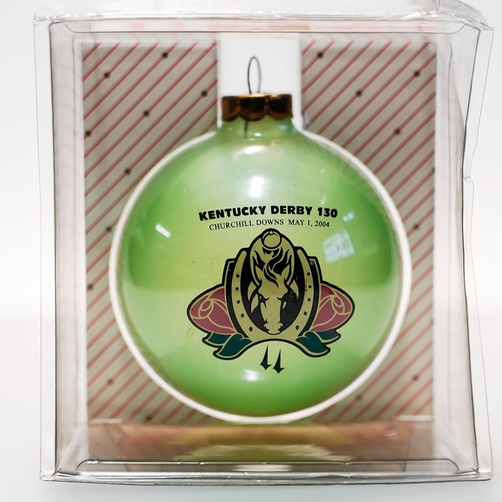 NIB 2004 Kentucky Derby 130 “Holiday Greetings” Glass Ornament 2125 of 5000